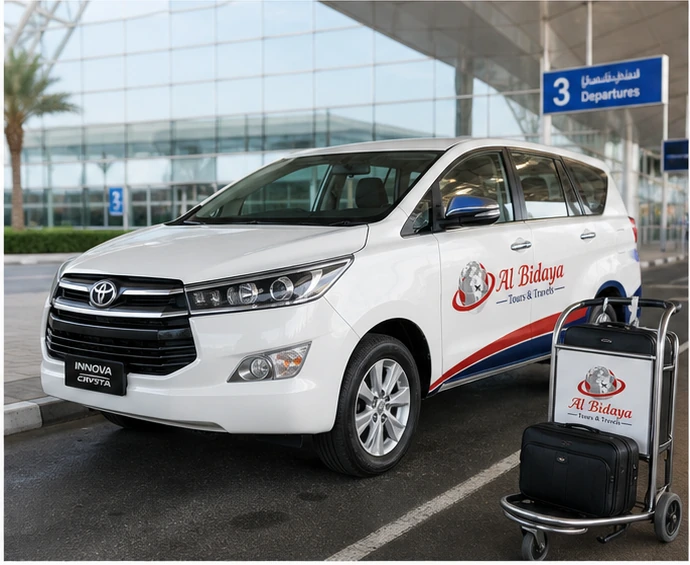 Al Bidaya airport transfer vehicle branding