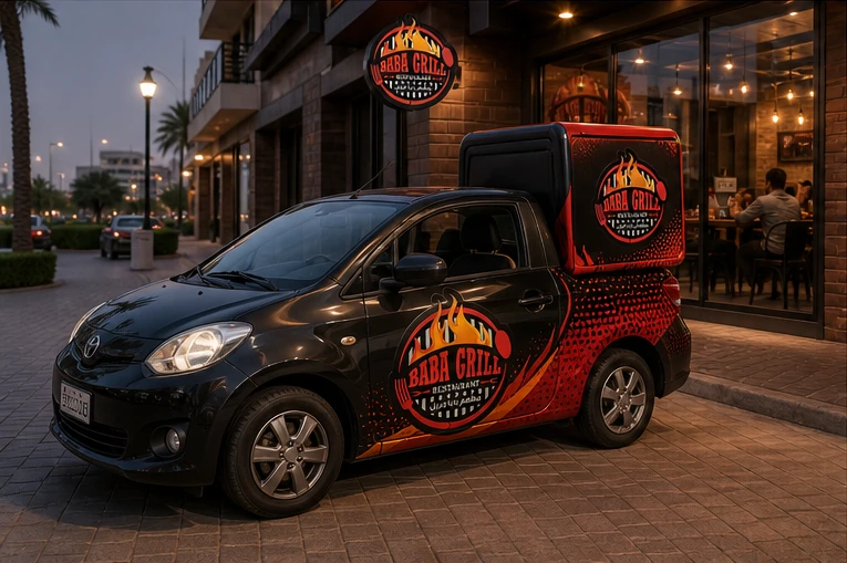 Baba Grill Restaurant delivery vehicle